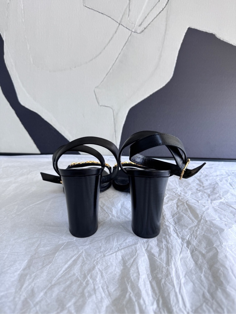 Celine | Gold Buckle Block Heels Size 7 | Excellent Condition | EU37 （US7） - Picture 9 of 9